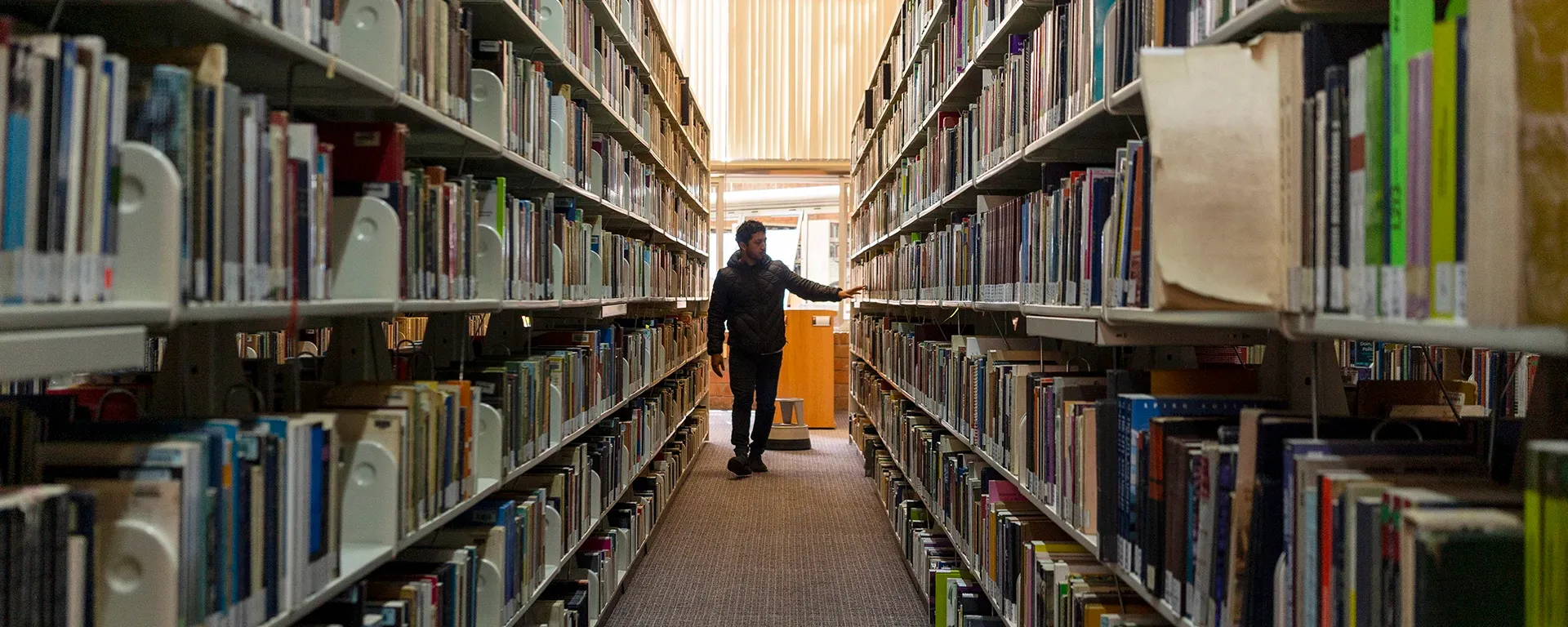 Estudiante en la biblioteca Francisco Xavier Clavijero